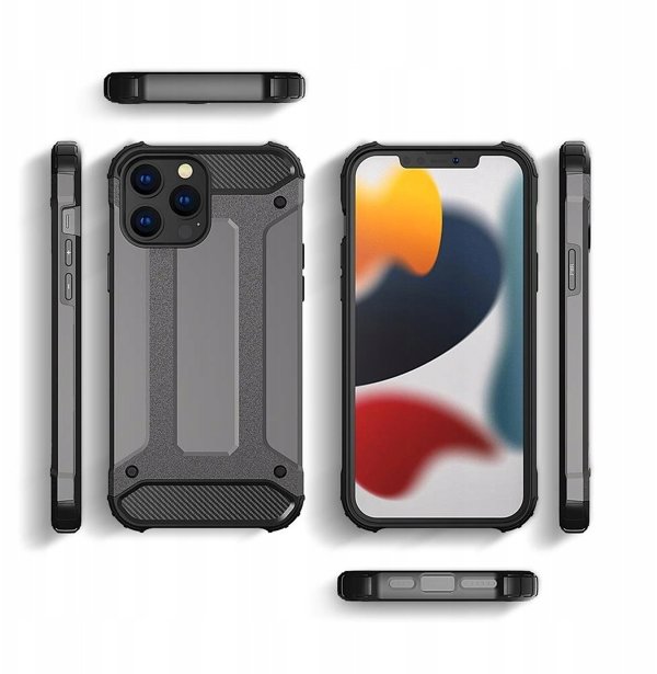 Υβριδική Θήκη Armor iPhone 14 Pro Max θωρακισμένη υβριδική θήκη μαύρη