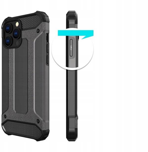 Υβριδική Θήκη Armor iPhone 14 Pro Max θωρακισμένη υβριδική θήκη μαύρη