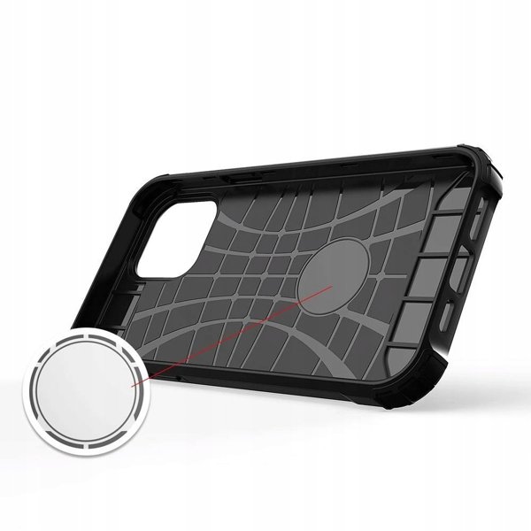 Υβριδική Θήκη Armor iPhone 14 Pro Max θωρακισμένη υβριδική θήκη μαύρη