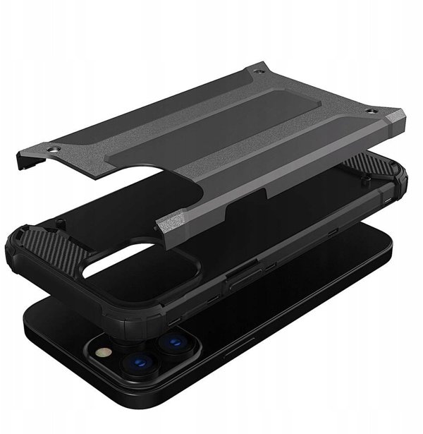 Υβριδική Θήκη Armor iPhone 14 Pro Max θωρακισμένη υβριδική θήκη μαύρη