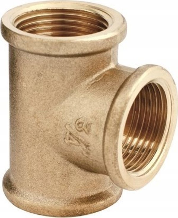 Hydroland Τριπλό Τέφ (Tee) Ορειχάλκινο 3/4" για Δίκτυα Ύδρευσης και Θέρμανσης, Έως 100°C, 1.0 MPa