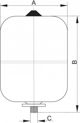 Hydroland Δοχείο Διαστολής Μεμβράνης CWU 12L για Εγκαταστάσεις Θέρμανσης, 10 bar, Λευκό