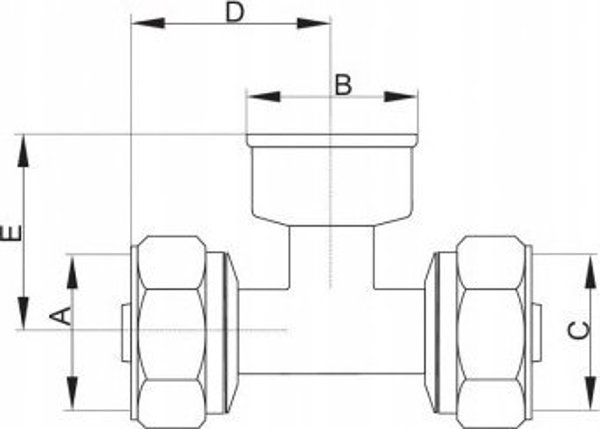 Hydroland ΤΕΕ PEX-AL-PEX 16mm x 1/2" Θηλυκό, Σύνδεσμος Ύδρευσης & Θέρμανσης για Πολυστρωματική Σωλήνα