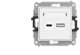 ICON Mechanizm ladowarki USB podwojnej USB C + USB A, 20W max. bialy mat 25ICUSB-8