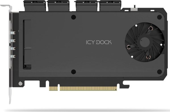 Προσαρμογέας Κινητής Βάσης ICY DOCK 4-Θέσεων M.2 NVMe SSD σε PCIe 4.0 x 16