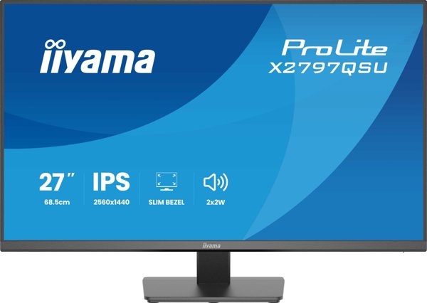 IIYAMA X2797QSU-B1 68,58cm 27Zoll IPS QHD 4-side slim bezel EyeComfort 350cd/m2 4ms Speakers 2x HDMI DP 2xUSB 3.2 2xUSB Type-C