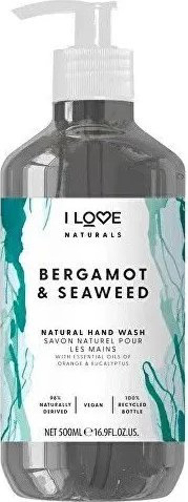 I Love Naturals Collection Υγρό Σαπούνι Χεριών Περγαμόντο & Φύκια, 500ml Unisex