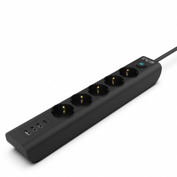 Inca INCA Steckdosenleiste IPW-44TU  5fach, 3xUSB-A+1xUSB-C, 1,5m