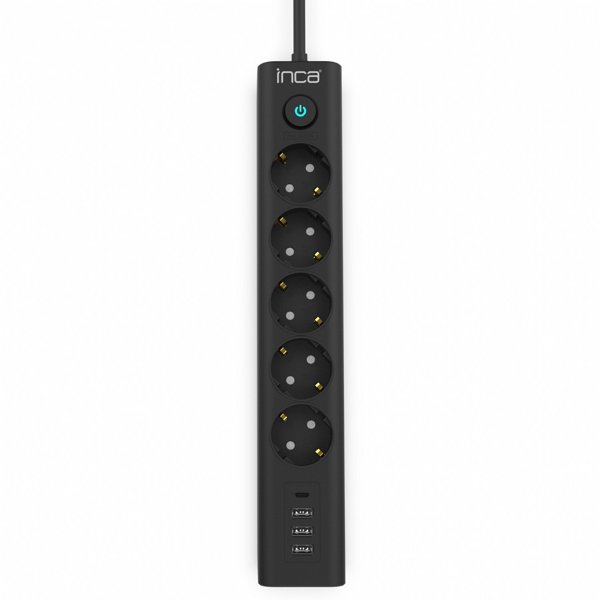 Inca INCA Steckdosenleiste IPW-44TU  5fach, 3xUSB-A+1xUSB-C, 1,5m