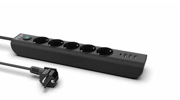 Inca INCA Steckdosenleiste IPW-44TU  5fach, 3xUSB-A+1xUSB-C, 1,5m