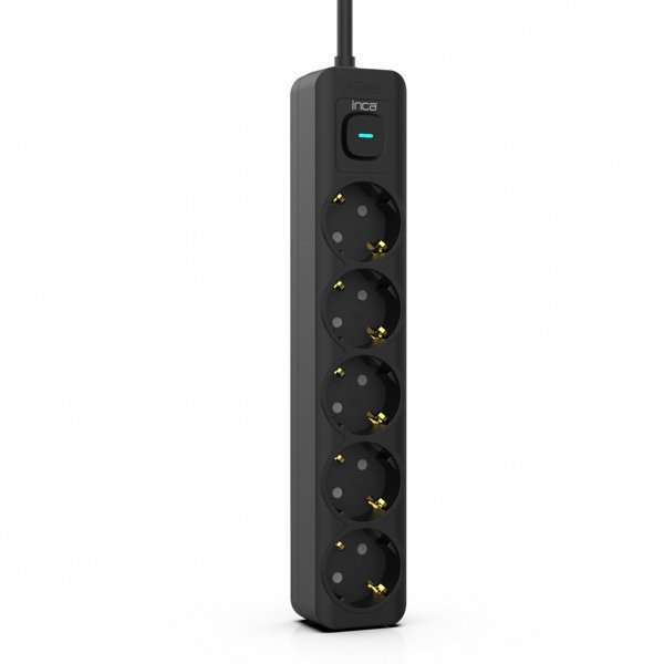 Inca INCA Steckdosenleiste IPW-44SY  5fach, LED Anz. Black   1,5m