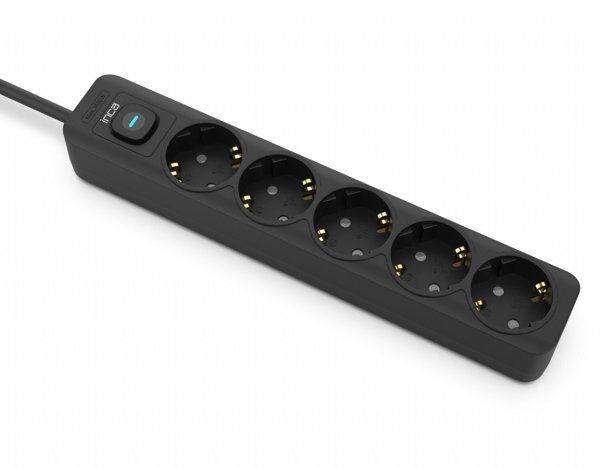 Inca INCA Steckdosenleiste IPW-44SY  5fach, LED Anz. Black   1,5m