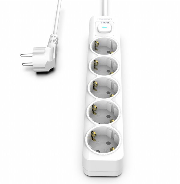 Inca INCA Steckdosenleiste IPW-44GB  5fach, LED Anz. Weiß    1,5m