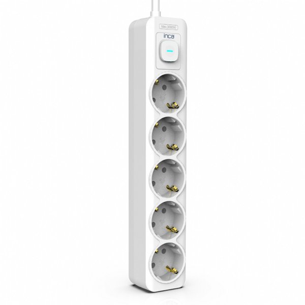 Inca INCA Steckdosenleiste IPW-44GB  5fach, LED Anz. Weiß    1,5m