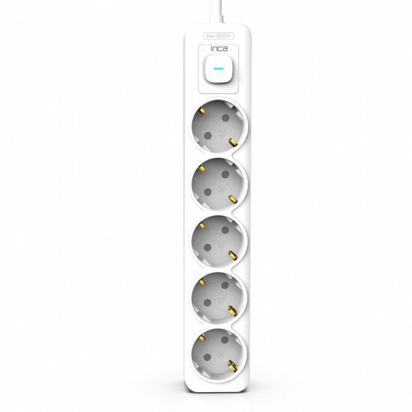 Inca INCA Steckdosenleiste IPW-44GB  5fach, LED Anz. Weiß    1,5m