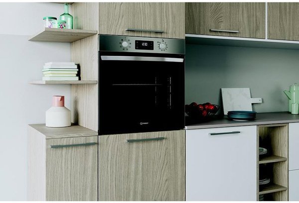 Indesit IO 255HU X Oven, Built-in, Electric, Width 59.5 cm, Self cleaning, Stainless steel | INDESIT