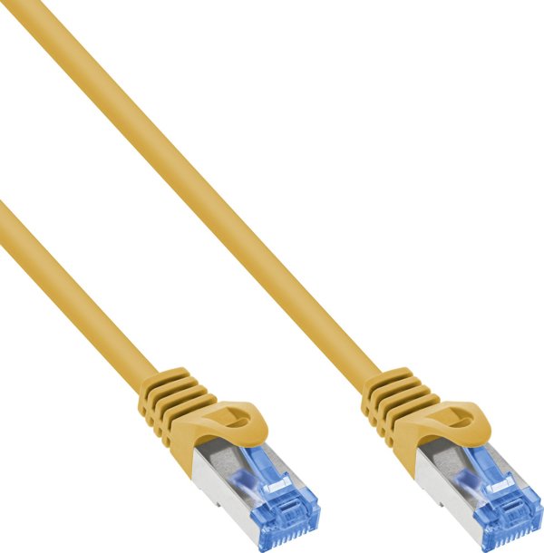 Lindy InLine Patch Cable Cat.6A S/FTP TPE (LSZH) CCA, Κίτρινο, 1m