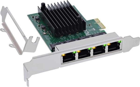 InLine Κάρτα Δικτύου Quad Gigabit, 4x RJ45 1 Gb/s, PCIe x1