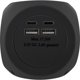 InLine InLine® Charging Cube, 3x earthing contact, 2x USB-C, 2x USB-A, black, 2m