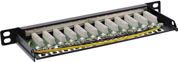 InLine InLine® 10" Patch panel Cat.6A 0.5U 12-port, black RAL9005