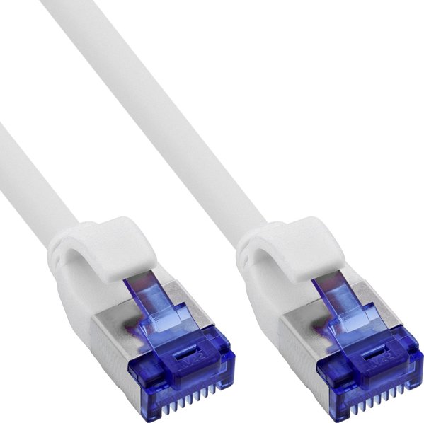 InLine Patch Cable Cat.6A Slim, S/FTP, TPE, PoE, Λευκό, 0.5m