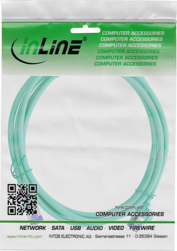 InLine Cat.6A Patchkabel Slim, S/FTP, TPE (LSZH), PoE, 7.5m, Πράσινο