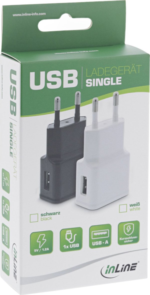 InLine Φορτιστής USB 31504W, 5V/1.2A, 100-240V, Universal, Λευκό
