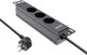 InLine InLine® 10" socket strip, 3-way protective contact, without switch, 2m, black