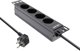 InLine InLine® 10" PDU, 4-port protective socket, without switch, 2m, black