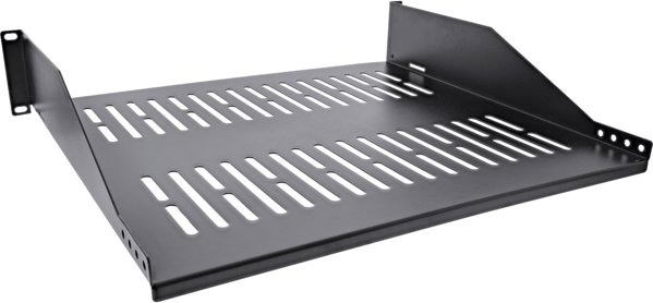 InLine InLine® 19" shelf, 400mm 20kg, 2U, RAL 9005 black