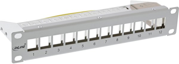 InLine InLine® 10" Patchpanel empty panel 12-way, for Keystone modules, 1U, RAL 7035 grey