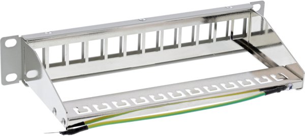 InLine InLine® 10" Patchpanel empty panel 12-way, for Keystone modules, 1U, RAL 7035 grey