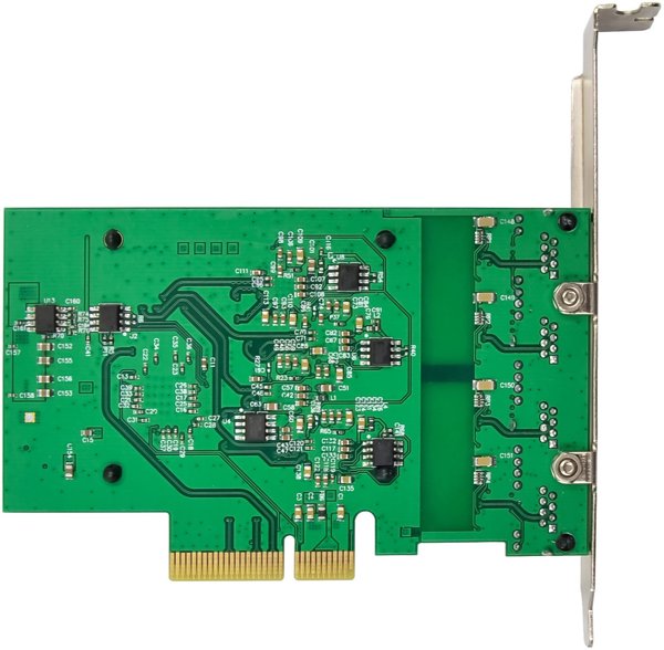 InLine® Quad Gigabit Netzwerkkarte, 4x RJ45 2,5Gb/s, PCIe x4, inkl. low profile