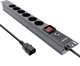 InLine InLine® 19" Socket strip, 6-way protective contact, C14 connection, overload protection, switch, 2m, black