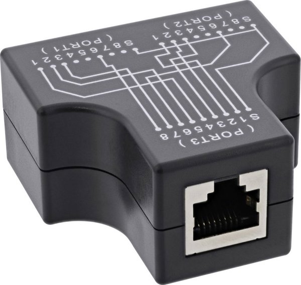 InLine Cat.5e STP T-Adapter, Διπλός Αντάπτορας Δικτύου RJ45 (Port-Doppler), 1x Θηλυκό σε 2x Θηλυκά