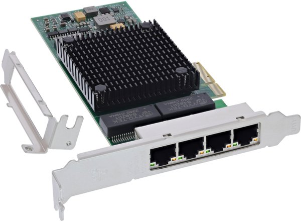 InLine® Quad Gigabit Netzwerkkarte, 4x RJ45 1 Gb/s, PCIe x4
