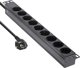 InLine 19" Socket strip, 9-way protective contact, without switch, 2m, black