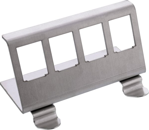 InLine® Keystone SNAP-In Metall-Modulhalter, 4-fach für Hutschiene