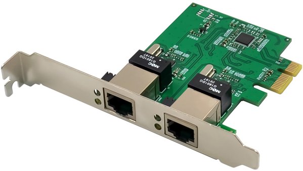 InLine® Dual Gigabit Netzwerkkarte, 2x RJ45 1Gb/s, PCIe x1, inkl. LP Slotblech