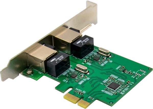 InLine® Dual Gigabit Netzwerkkarte, 2x RJ45 1Gb/s, PCIe x1, inkl. LP Slotblech