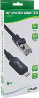 InLine® USB 3.2 Netzwerkadapter Kabel, Gigabit, USB-C zu RJ45 Stecker, 5m