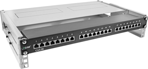 InLine InLine® 19" foldable rack, 2U, 24-40cm depth, with cover, grey