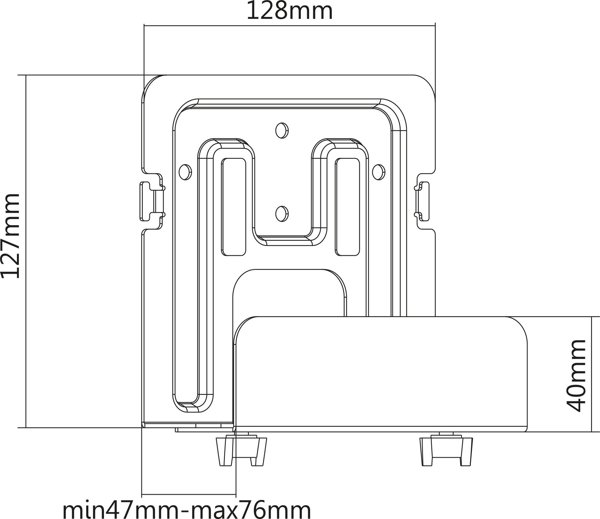 InLine Βάση Στήριξης για Media Streaming Box, Universal, Ρυθμιζόμενη 41-69mm