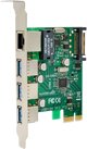 InLine® Combokarte Gigabit Netzwerk und USB 3.2 Gen.1, 1x RJ45, 3x USB-A