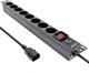 InLine InLine® 19" socket strip, 8-way CEE7/7, C14 plug, overload protection