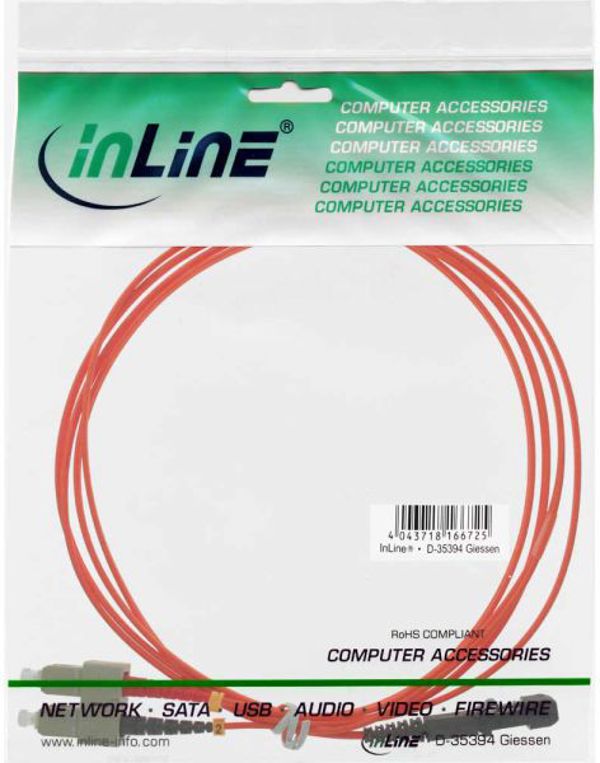 InLine Καλώδιο σύνδεσης οπτικών ινών MTRJ/SC, 50/125µm, OM2, 3m (87253)