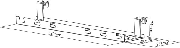 InLine InLine® Cable guide/shelf for under-table mounting, black