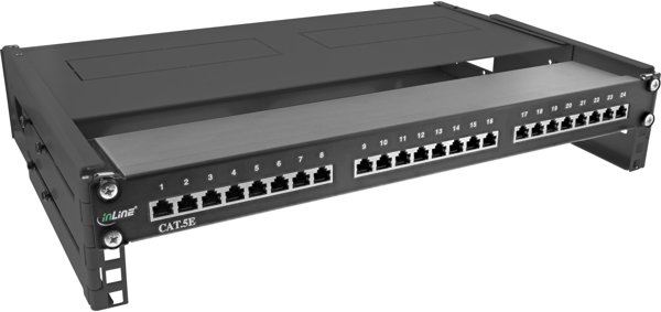 InLine InLine® 19" foldable rack, 2U, 24-40cm depth, with cover, black