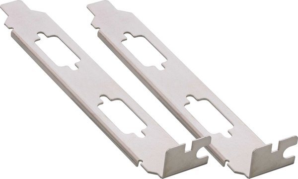 InLine® Slotblech, zur Befestigung von 2x 9pol. Sub D St. oder Bu., 2er Pack