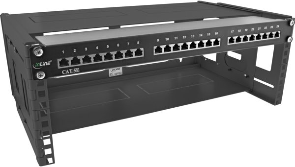 InLine InLine® 19" foldable rack, 4U, 24-40cm depth, with cover, black